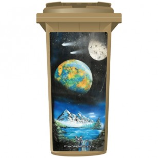 Brett Day Space Mountains Wheelie Bin Sticker Panel